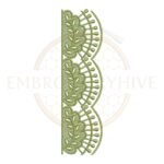 Border Embroidery Design Botanical Leaf Lace Edge (E-1151) digital machine embroidery pattern for tablecloths, bedsheets, pillow covers, curtains, towels, dresses, kurtis, and home décor projects.
