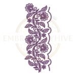 Border Embroidery Design Botanical Vine Lace Edge (E-1143) digital machine embroidery pattern for tablecloths, bedsheets, pillow covers, curtains, towels, dresses, kurtis, and home décor projects.