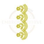 Bow Scallop Lace border machine embroidery design, instant digital download.