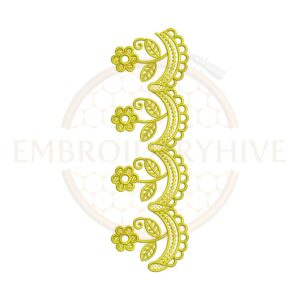 Bow Scallop Lace border machine embroidery design, instant digital download.
