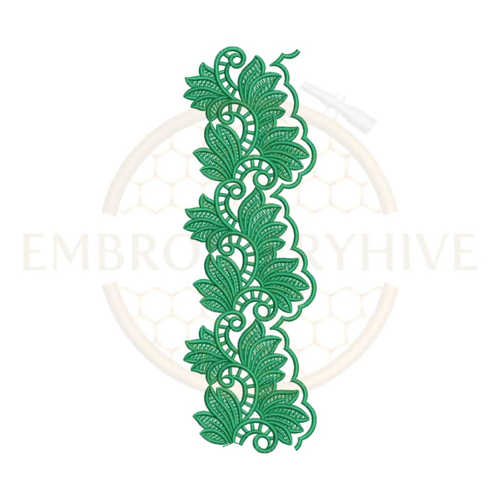 Butterfly Floral Lace border machine embroidery design, instant digital download.