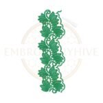 Butterfly Floral Lace border machine embroidery design, instant digital download.