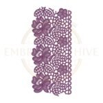Floral Mesh Lace border embroidery design (E-1176) machine embroidery lace pattern for tablecloths, bedsheets, pillow covers, curtains, towels, dresses, kurtis, kaftans, and home décor. Digital download in multiple embroidery formats.