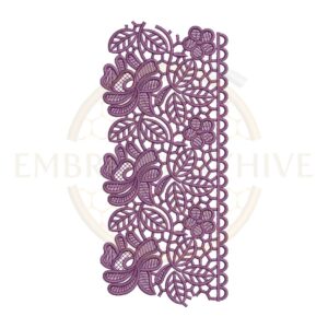 Floral Mesh Lace border embroidery design (E-1176) machine embroidery lace pattern for tablecloths, bedsheets, pillow covers, curtains, towels, dresses, kurtis, kaftans, and home décor. Digital download in multiple embroidery formats.