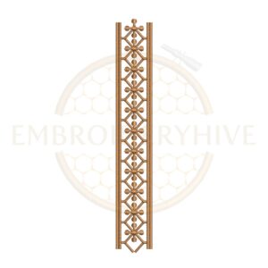 Geometric Ladder border embroidery design (E-1175) machine embroidery border pattern for tablecloths, bedsheets, pillow covers, curtains, towels, dresses, kurtis, kaftans, and home décor. Digital download in multiple embroidery formats.