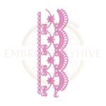 Leaf vine lace border machine embroidery design for home décor projects.