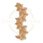 Border Embroidery Design Leaf Vine Lattice Lace (E-1136) digital machine embroidery pattern for tablecloths, bedsheets, pillow covers, curtains, towels, dresses, kurtis, and home décor projects.