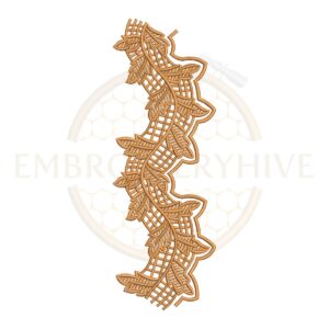 Border Embroidery Design Leaf Vine Lattice Lace (E-1136) digital machine embroidery pattern for tablecloths, bedsheets, pillow covers, curtains, towels, dresses, kurtis, and home décor projects.
