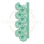 Border Embroidery Design Loop Petal Daisy Lace (E-1139) digital machine embroidery pattern for tablecloths, bedsheets, pillow covers, curtains, towels, dresses, kurtis, and home décor projects.