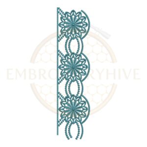 Mandala Lace border embroidery design (E-1169) machine embroidery lace pattern for tablecloths, bedsheets, pillow covers, curtains, towels, dresses, kurtis, kaftans, and home décor. Digital download in multiple embroidery formats.