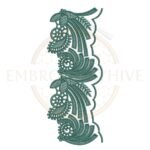 Border Embroidery Design Paisley Scroll Lace (E-1138) digital machine embroidery pattern for tablecloths, bedsheets, pillow covers, curtains, towels, dresses, kurtis, and home décor projects.