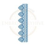 Petal Floral Lace border machine embroidery design, instant digital download.