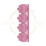 Vintage floral lace border machine embroidery design for home décor.