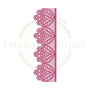 Vintage floral lace border machine embroidery design for home décor.