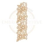 Vintage Scroll border embroidery design (E-1174) machine embroidery lace pattern for tablecloths, bedsheets, pillow covers, curtains, towels, dresses, kurtis, kaftans, and home décor. Digital download in multiple embroidery formats.