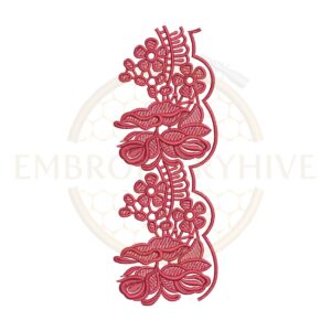 Machine embroidery design featuring a blossomed daisy cluster border (Design E-1155).