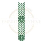 Border Embroidery Design Elegant Daisy Lace Edge (E-1141) digital machine embroidery pattern for tablecloths, bedsheets, pillow covers, curtains, towels, dresses, kurtis, and home décor projects.