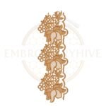 Floral Paisley Lace border embroidery design (E-1177) machine embroidery lace pattern for tablecloths, bedsheets, pillow covers, curtains, towels, dresses, kurtis, kaftans, and home décor. Digital download in multiple embroidery formats.
