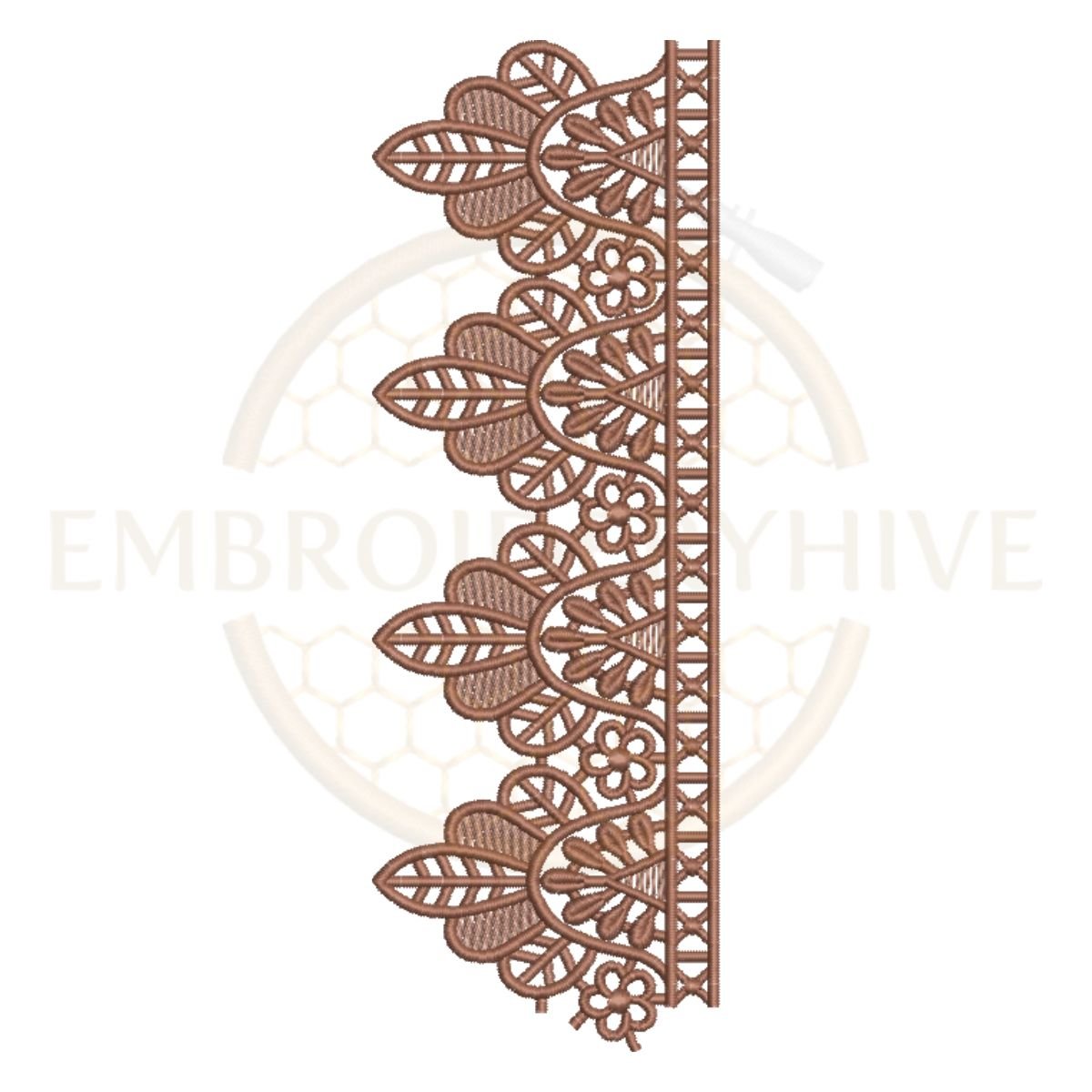 Matching Border Design Set-Floral Fan Lace (E-1191) - Image 2