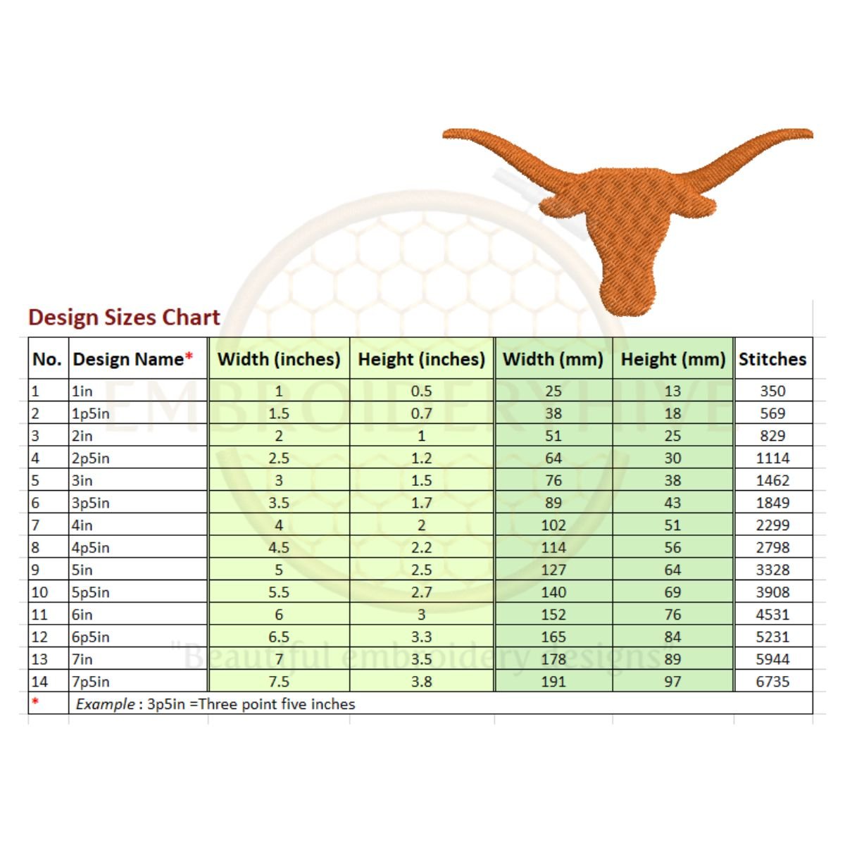 Longhorn Embroidery Design - Image 2