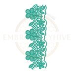 Floral Border Embroidery Design Floral Trellis Lace (E-1150) digital machine embroidery pattern for tablecloths, bedsheets, pillow covers, curtains, towels, dresses, kurtis, and home décor projects.