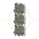 Floral Border Embroidery Design Floral Garden Lace (E-1146) digital machine embroidery pattern for tablecloths, bedsheets, pillow covers, curtains, towels, dresses, kurtis, and home décor projects.
