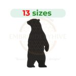 Bear machine embroidery design featuring a bear motif. Digital embroidery file available in 13 sizes from 1.5 to 7.5 inches. Instant download in DST, PES, JEF, EXP, HUS, PEC, VIP, PCS, CSD, VP3, and XXX formats.