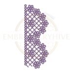 Border Embroidery Design Daisy Lattice Lace (E-1134) digital machine embroidery pattern for tablecloths, pillow covers, curtains, towels, dresses, kurtis, and home décor projects.