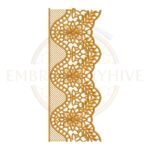 Floral Border Embroidery Design Floral Medallion Lace (E-1140) digital machine embroidery pattern for tablecloths, bedsheets, pillow covers, curtains, towels, dresses, kurtis, and home décor projects.