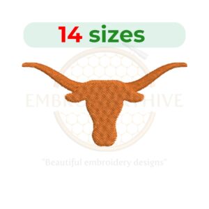 Long Horns Embroidery Design - Digital File for Embroidery Machines
