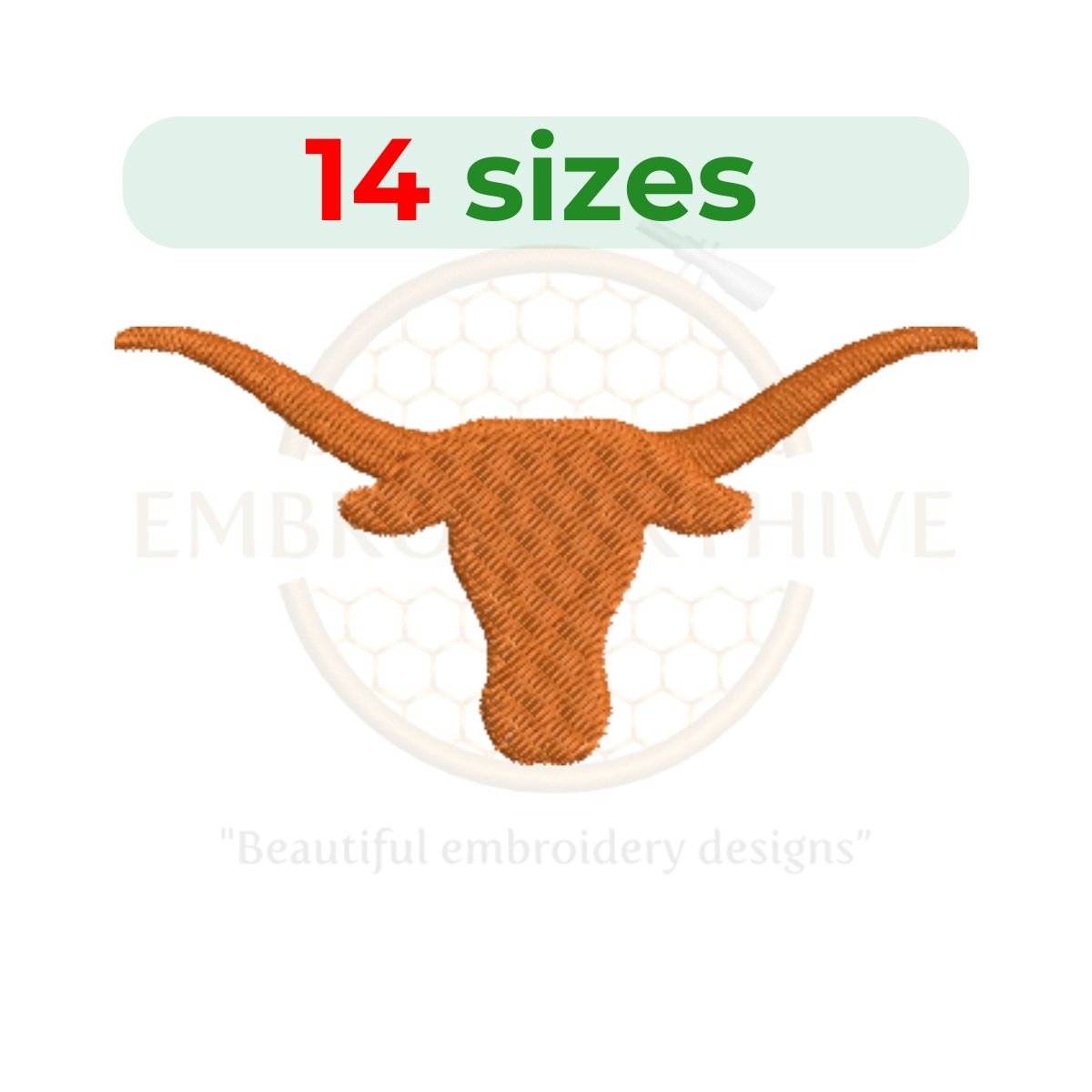 Long Horns Embroidery Design - Digital File for Embroidery Machines