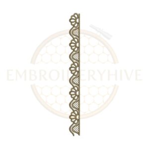 Elegant Lace Scallop border embroidery design for machine embroidery, instant digital download.