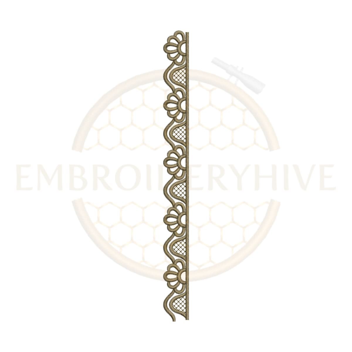 Elegant Lace Scallop border embroidery design for machine embroidery, instant digital download.