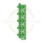 Floral Medallion Lace border embroidery design for machine embroidery, instant digital download.