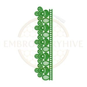 Floral Medallion Lace border embroidery design for machine embroidery, instant digital download.