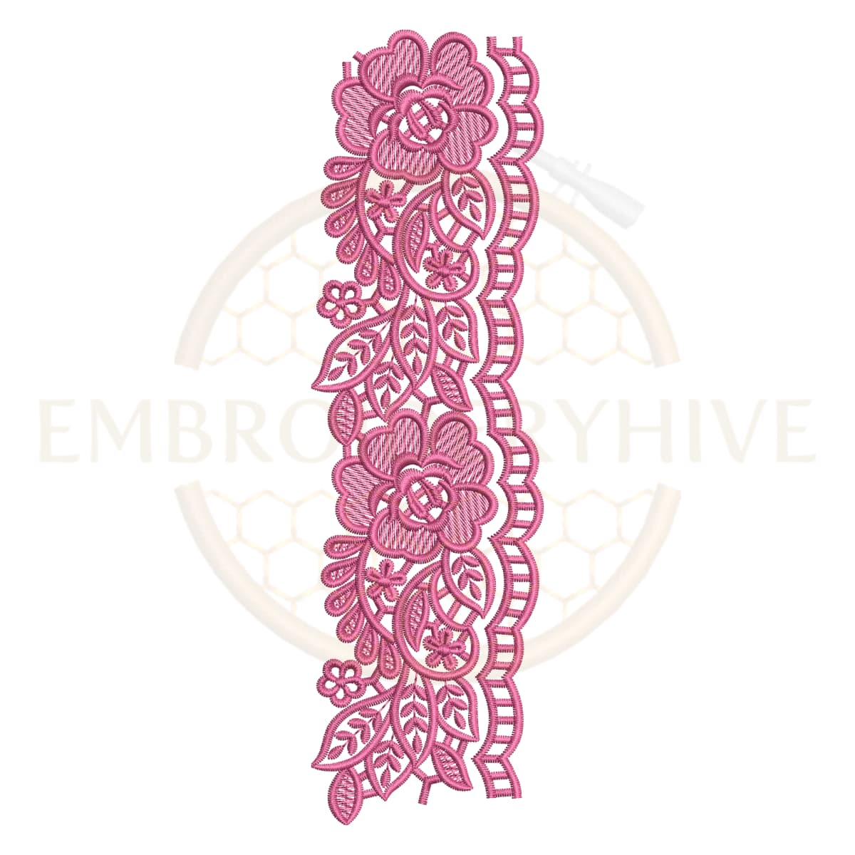 matching border design set-Rose Floral Lace (E-1196) - Image 2