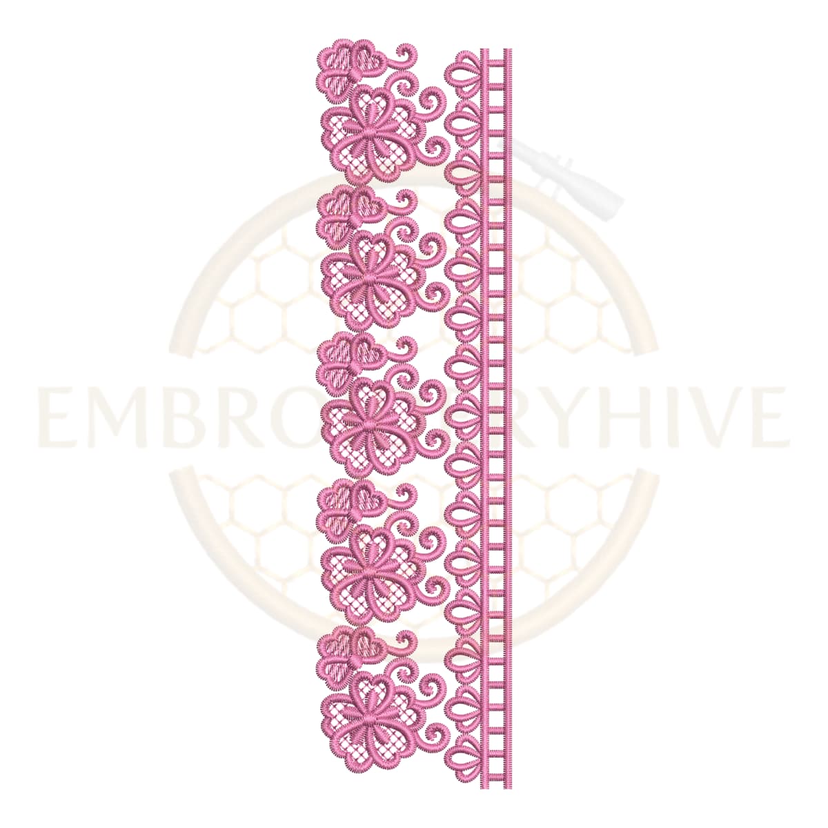 matching border design set-Butterfly Floral Lace (E-1198) - Image 2