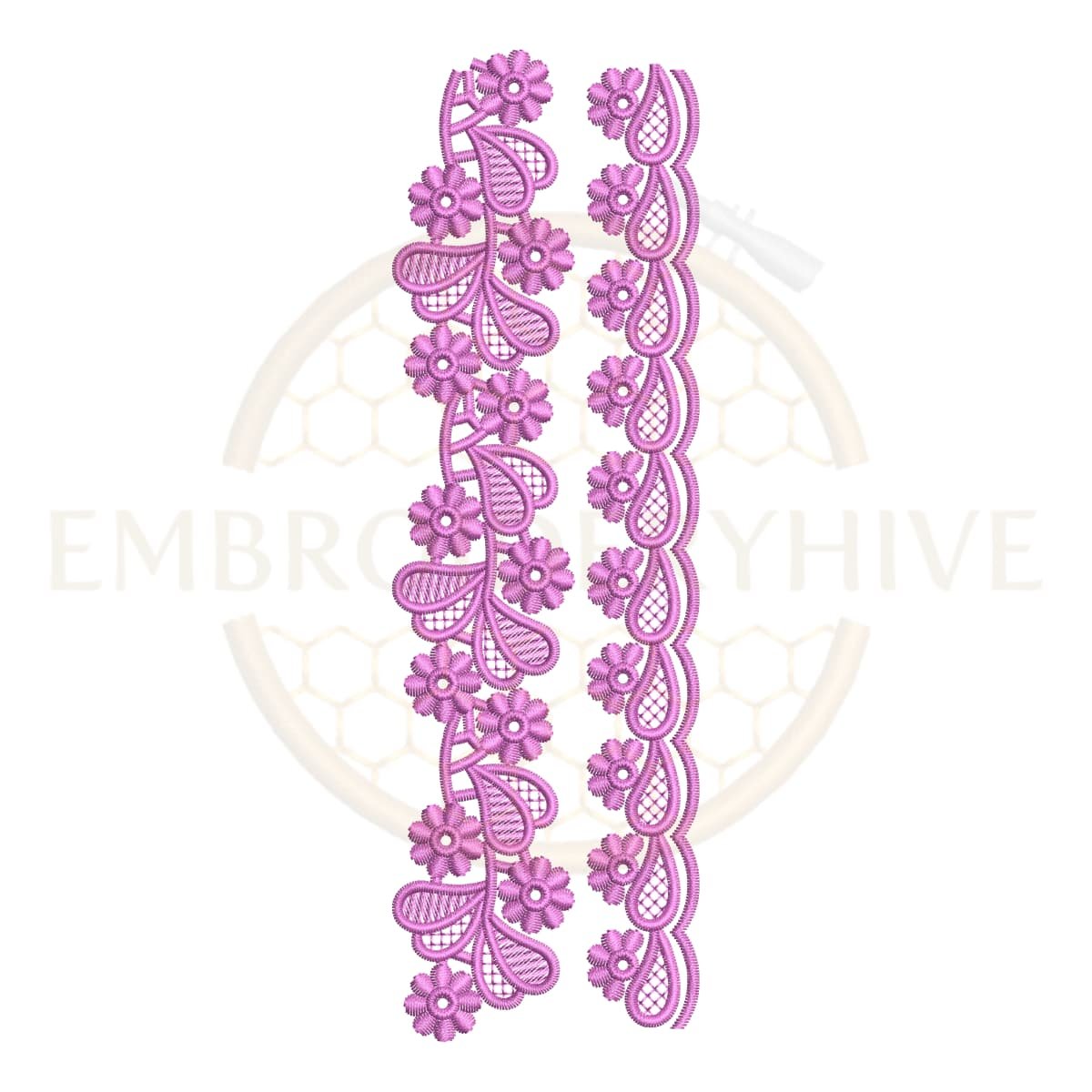matching border design set-Daisy Paisley Lace (E-1206) - Image 2