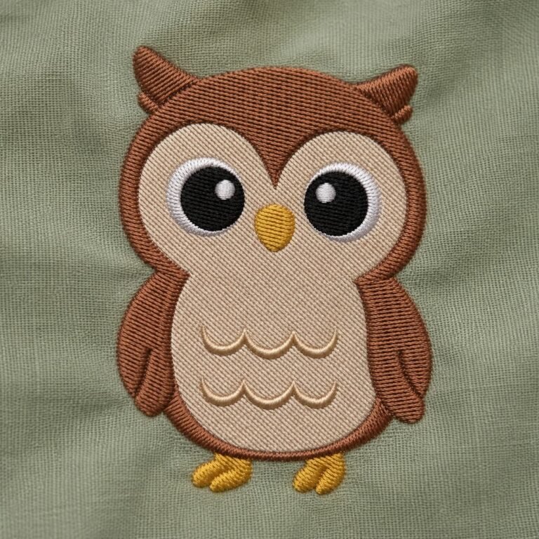 Owl machine embroidery design from the animal embroidery collection