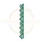 Geometric Fan Lace border embroidery design for machine embroidery, instant digital download.