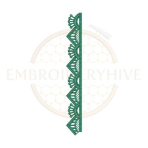 Geometric Fan Lace border embroidery design for machine embroidery, instant digital download.