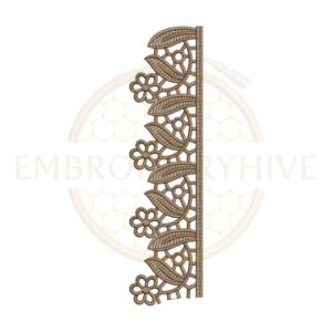Vintage Floral Lace border embroidery design for machine embroidery, instant digital download.