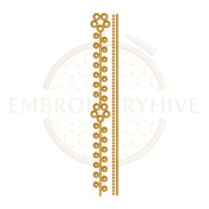 Classic Dotted Circle Lace border embroidery design for machine embroidery, instant digital download.