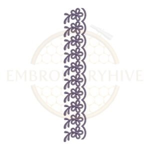 Delicate Daisy Scallop border embroidery design for machine embroidery, instant digital download.