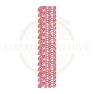 Leaf Lattice Lace border embroidery design for machine embroidery, instant download digital leaf lattice lace border pattern for home décor and clothing projects.