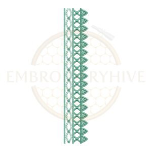 Floral Lattice Lace border embroidery design for machine embroidery, instant download digital floral lattice lace border pattern for home décor and clothing projects.