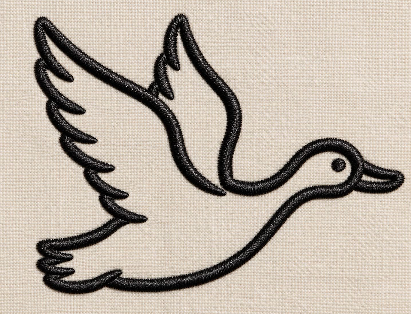 Flying duck outline embroidery design - Image 3
