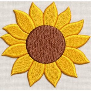 Blooming sunflower machine embroidery design