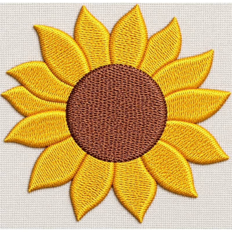 Blooming sunflower machine embroidery design