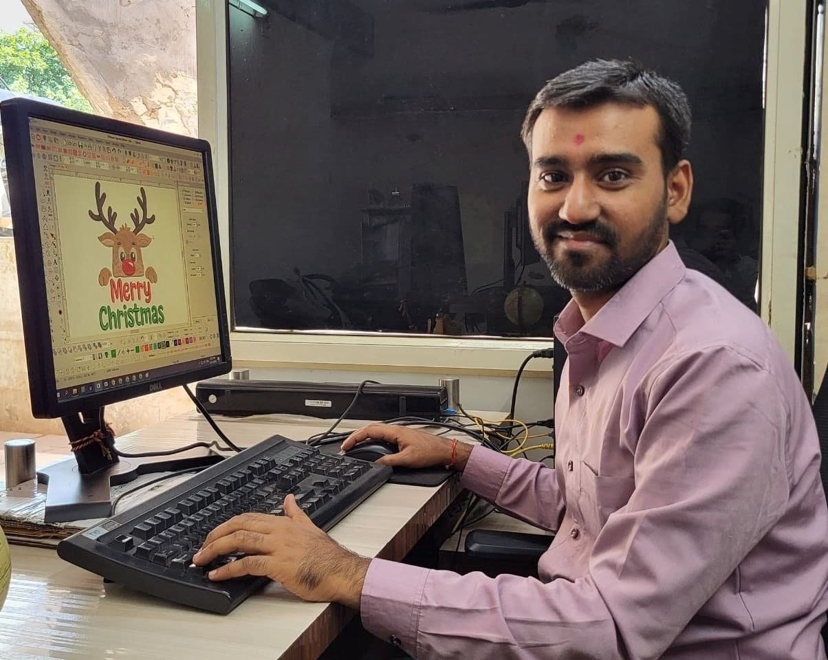 Ghanshyam Chudasama, embroidery designer at EmbroideryHive